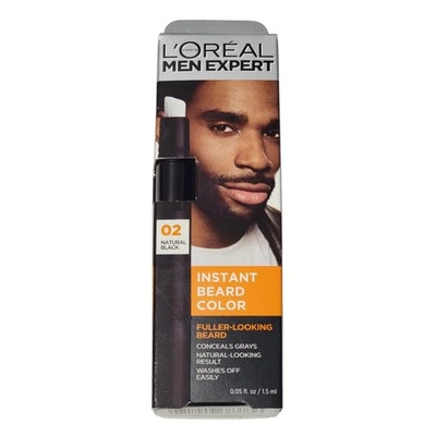 L'Oreal Men Expert Barba Instantánea Color #02 Negro Natural Secado Rápido Aspecto Completo Foto 1 de 2