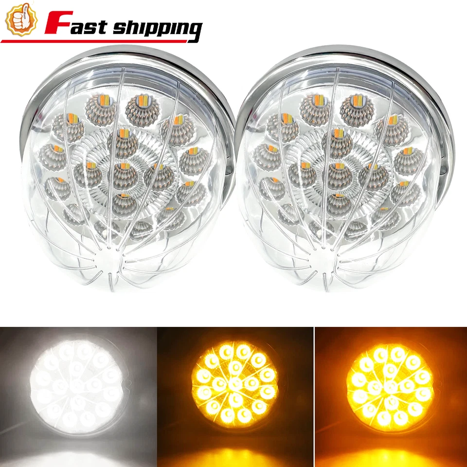 2 шт. двойных революционных указателей поворота 17 светодиодов 17 светодиодов желтые арбузные лампы для грузовика - Изображение 1 из 4