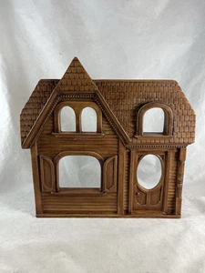 Marco de fotos múltiple casa victoriana resina imitación madera TLC reparación como está vintage - Imagen 1 de 6