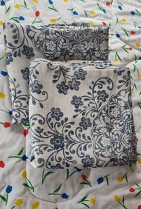 2 Tende Mainstays blu damascato blu e bianco 40" x 84" - Foto 1 di 12
