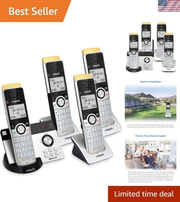 IS8121-4 Long Range Digital Cordless Phone - Bluetooth, Answering Machine & More - Imagem 1 de 4