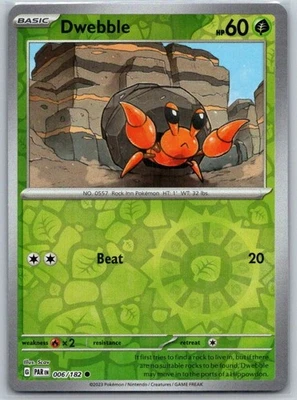 Dwebble 006/182 Reverse Holo SV04: Paradox Rift NM - Image 1 of 2