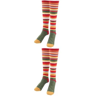  2 Pairs Knee High Stockings Colored Striped Long Socks Long Tube Socks for - Image 1 of 4