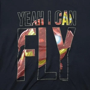 UNDER ARMOUR Loose Iron Man "Yeah I Can Fly" Shirt - Youth L Black - Picture 1 of 6