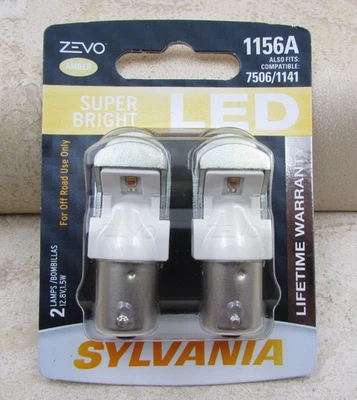 SYLVANIA 1156A LED Zevo Amber Mini Bulb, 6000K  Bright LED 2 Bulbs, 7506 1141 - Image 1 of 2