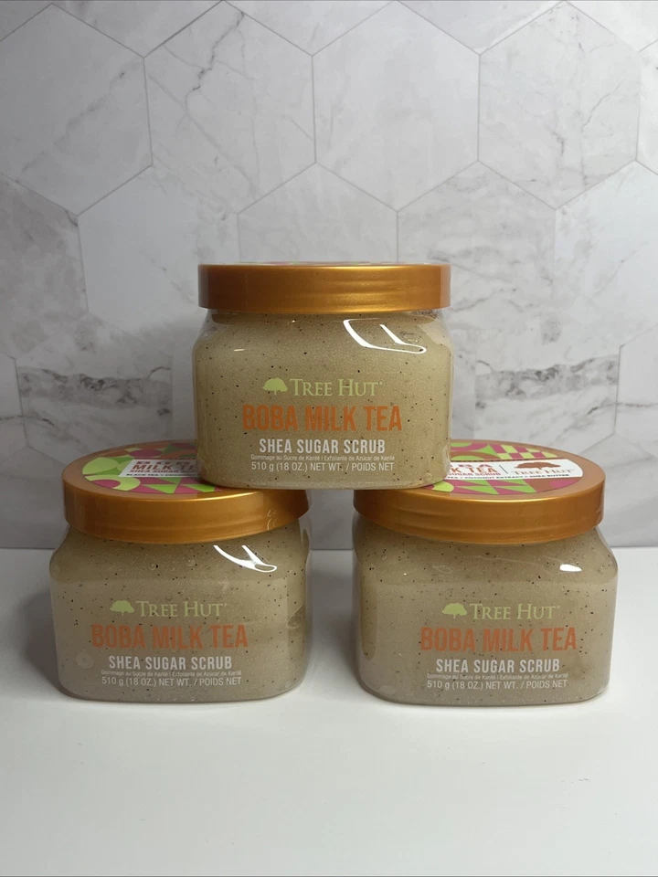Tree Hut BOBA MILK TEA Shea Sugar Scrub 18 Oz Limited Edition New Lot Of 3 - Image 1 of 1