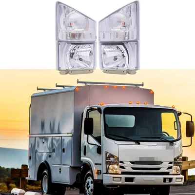 For 2008-2020 ISUZU NPR NPR-HD NQR NRR Headlights LEFT and RIGHT Corner Lamps - Image 1 of 4