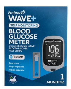Medidor de glucosa en sangre Rite Aid Embrace WAVE+ - Bluetooth, fácil uso, resultados rápidos - Imagen 1 de 4