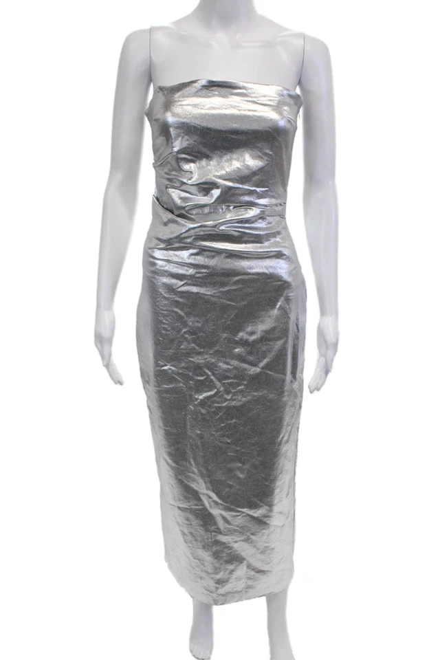 Vestido vaina ceñido al cuerpo gris sin mangas mezcla de algodón talla S de Zara para mujer Foto 1 de 4