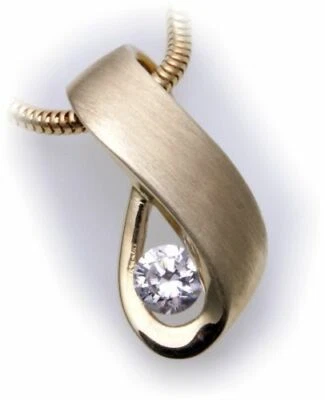 Pendentif en Or 333 Zircon Partie Dépolie or Jaune Femme - Photo 1/2