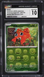 CGC 10 Gem Mint Paras 046/165 Master Ball Reverse Holo 151 Japanese Pokemon Card - Picture 1 of 2
