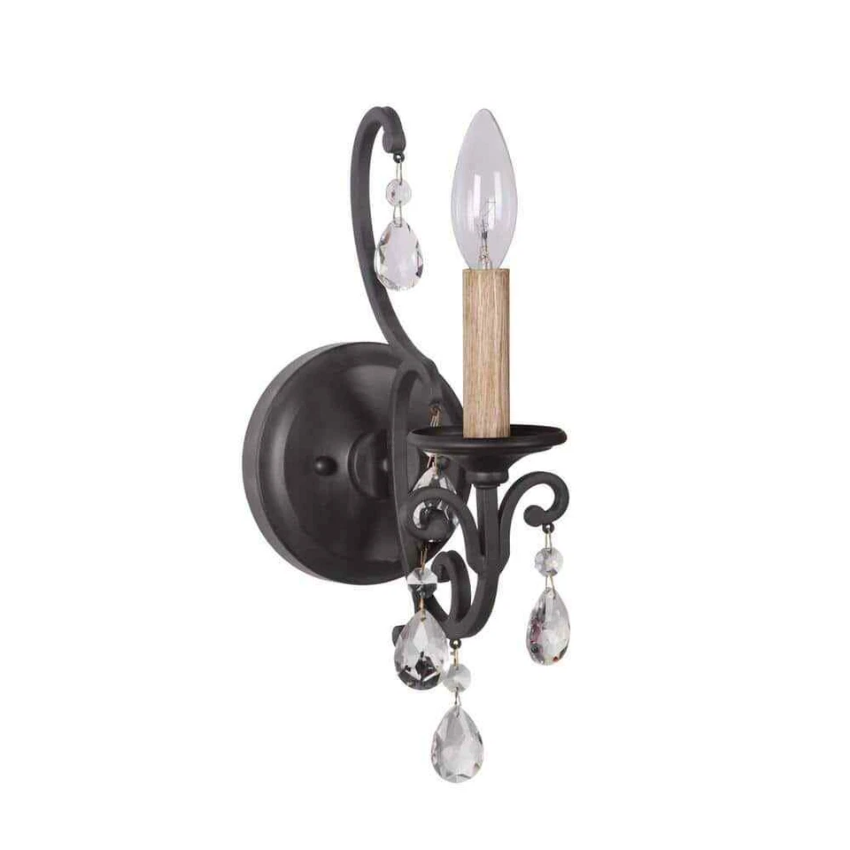 Jeremiah by Craftmade Bentley 1 Light Wall Sconce in Matte Black 38961-mbk