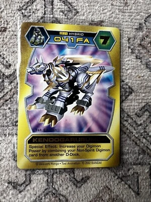 Bandai Digimon 1st Edition DT-71 KendoGarurumon D-Tector 2002 Gold Text - LP/NM - Image 1 of 2