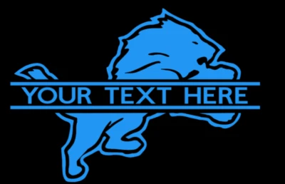 Detroit Lions Personalizado "Tu Nombre" Vinilo Personalizado Calcomanía Ventana Foto 1 de 3