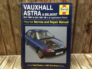 VAUXHALL ASTRA & BELMONT 1984 - 1991  Automotive Repair Manual 1136 HAYNES - Imagen 1 de 3