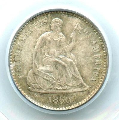 1860-O V-2 Variety Liberty Seated Half Dime, PCGS MS66  - Image 1 of 3