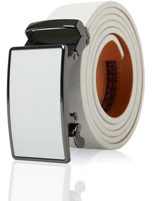 Genuine Leather Mens Ratchet Belt Belts For Men Adjustable Automatic Buckle - Image 1 of 2