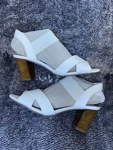 NIB Unisa Unparli Womens White Multi LL Ankle Strap Blocked Heels Size 10 M - Picture 1 of 8