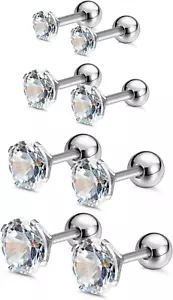 16G Cartilage Tragus Helix Stud Stainless Steel Barbell Earrings for Women Men S - Picture 1 of 12