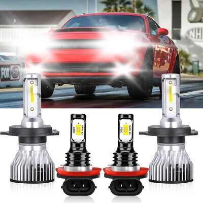 Combo faros LED altos bajos + luz antiniebla 6000 k para Dodge Attitude 2015-2019 Foto 1 de 4