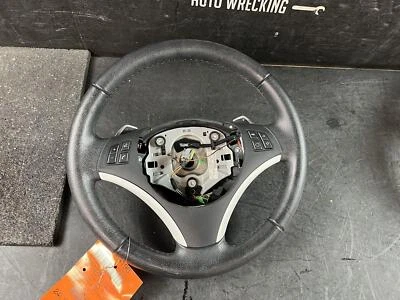 08-13 BMW 128I BLACK LEATHER STEERING WHEEL W/ SHIFT PADDLES - Image 1 of 4
