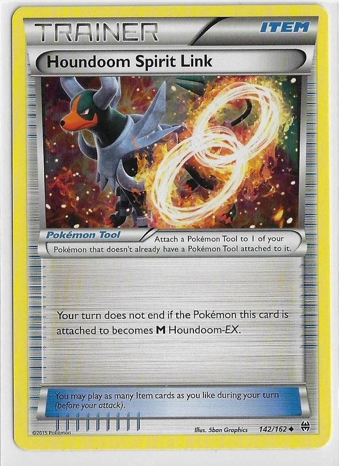 POKEMON NINTENDO XY BREAKthrough NM Uncom Trainer #142/162 HOUNDOOM SPIRIT LINK - Image 1 of 1