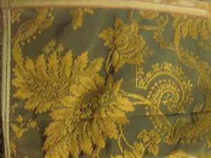 Croscill Patchwork Jacquard Foderato Pannelli Drappeggio 2 con Cravatta Schienale Usato in Ottime Condizioni - Foto 1 di 10