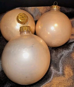 Vintage Mercury Glass Christmas Ornaments pink Set Of 3 Collection Germany 3.5in - Picture 1 of 3