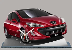 MODEL CARS, PEUGEOT 308 GT-01, Car - Passenger,11,8x 7,8 inches with Clock - Picture 1 of 1
