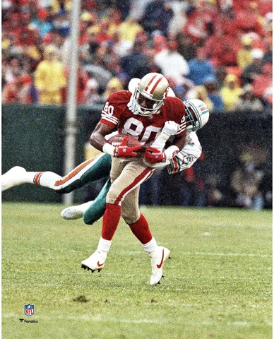 Jerry Rice San Francisco 49ers Unsigned Reception 8" x 10" Photo - Fanatics Cover