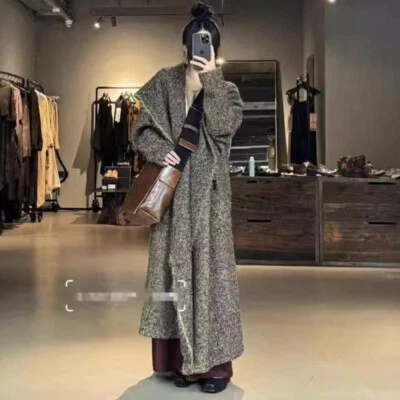 Abrigo largo para mujer UMA WANG cuello chal abrigo de lana con capucha abrigo de lana Foto 1 de 4