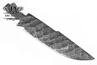 Custom Handmade Fordged Damascus Steel Hunting Blank Blade  Knife - Image 1 of 4