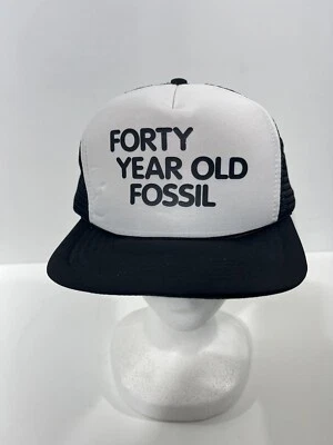 Vintage Novelty "Forty Year Old Fossil" Funny Trucker Hat - Image 1 of 4