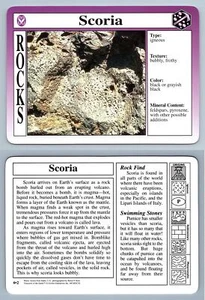 Scoria #6.2 Rocks - Treasures Of The Earth Grolier Card - Picture 1 of 1
