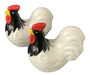 Rooster Chicken Hen Ceramic Figure Salt Pepper Shakers Country Farm Lot Of 6 NEW - Picture 1 of 10
