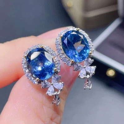European Mix Color London Blue White Topaz Gemstone Women Stud Dangle Earring - Image 1 of 4