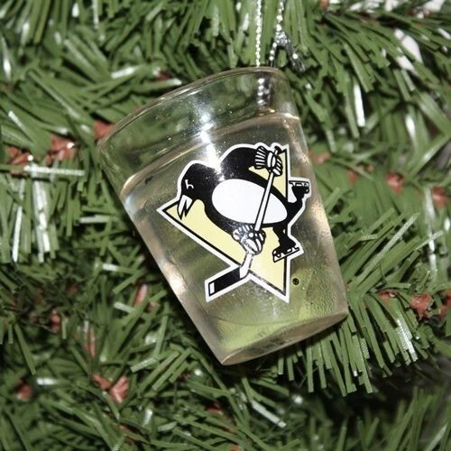 Adorno de vidrio de tiro de los pingüinos de Pittsburgh Foto 1 de 1