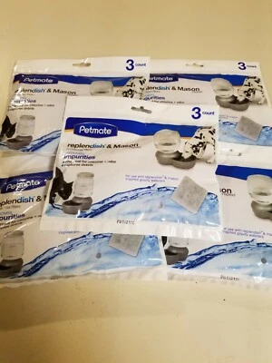 3 Pack x 5 Petmate Replendish & Mason Charcoal Replacement Filters 15 total - Image 1 of 4