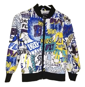 Born Fly Jacket Youth Small 8 Windbreaker Bomber Cartoon Flashy Fun Girl Boy T27 - Picture 1 of 7
