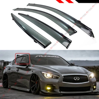 VIP JDM VISERA DE VENTANA TINTADA A HUMO CON CLIP CON ADORNOS NEGROS PARA 14-2024 INFINITI Q50 Foto 1 de 4