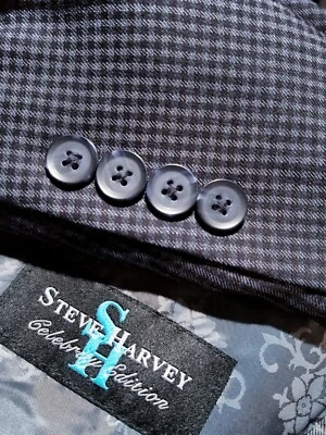 Chaqueta Blazer Abrigo Deportivo 50L Azul Negro Tooth Check Peak 4 TEMPORADAS Texturizada Foto 1 de 4