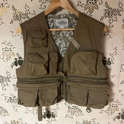 Daiwa большой банф винтажный рыболовный жилет бежевый пейсли подкладка б/у - Изображение 1 из 4