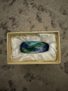 Pier 1 Art Glass Cuff Bracelet - Blue/Green -  Unique Gift - Picture 1 of 8