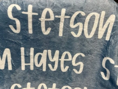 Custom Baby Blanket Dusty Blue - Image 1 of 4