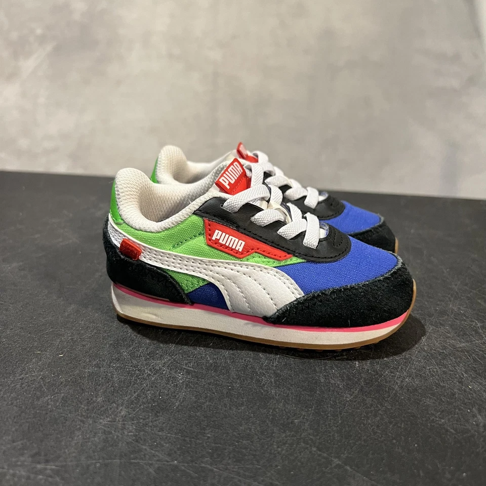 Puma Future Rider Zapatos Niño Pequeño Talla 6C Negro Azul Verde Tenis 374679-01 Foto 1 de 4