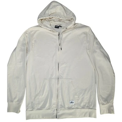 Sudadera con Capucha Quiksilver Cremallera Completa Blanco Crema 100% Algodón Vellón XL Foto 1 de 4