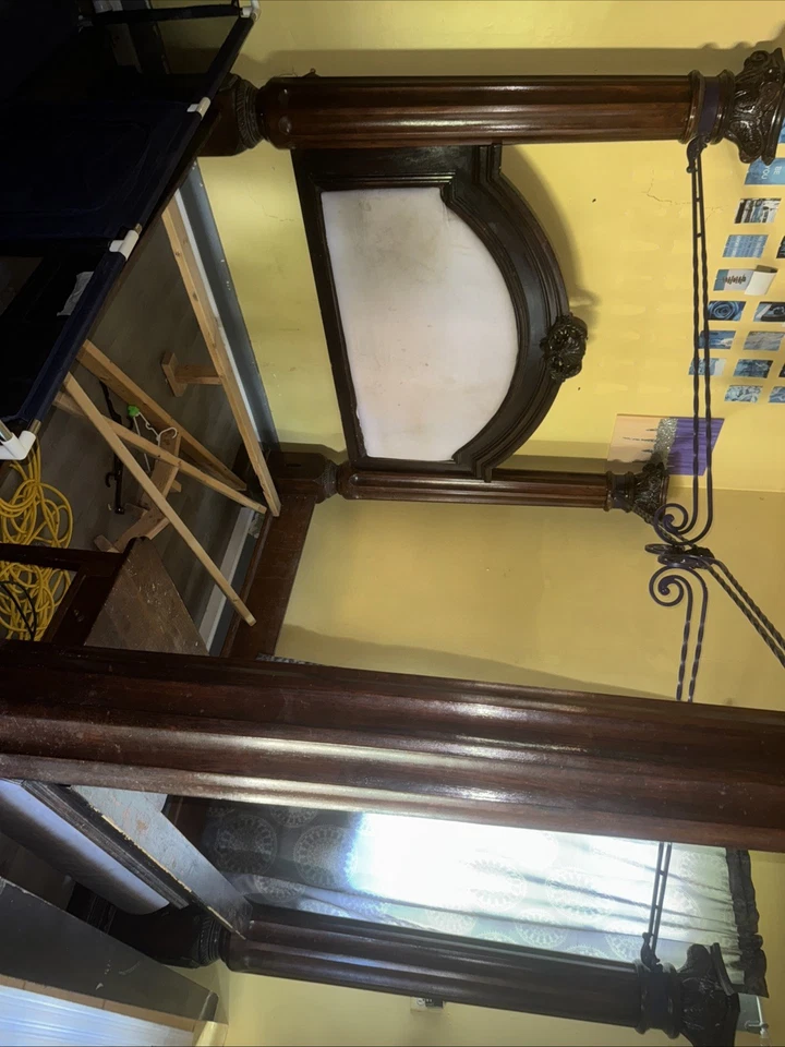 Solid Mahogany Four-Poster Canopy Bed Frame – Elegant Vintage Style – Pickup! - Image 1 of 4