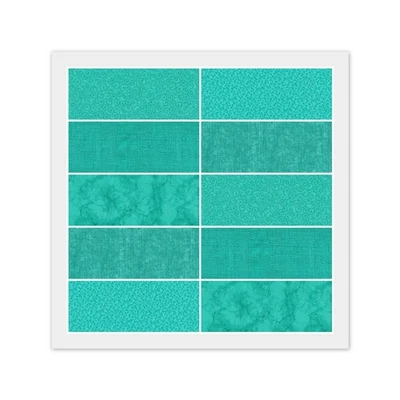 Tela 100% Algodón VERDE CARIBE - 40) PAQUETE DE DIJES DE 5", 20) PASTEL DE CAPAS DE 10", Dups Foto 1 de 4