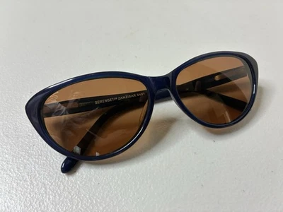 Винтажные солнцезащитные очки Serengeti Zanzibar 6401 в синей оправе - Изображение 1 из 4