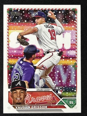 2023 Topps Holiday #H107 Vaughn Grissom Rookie Atlanta Braves - Image 1 of 2